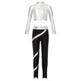 thumbnail image 1 of TSSOE Activewear Set for Girls Crop Top with Legging Gymnastics Jazz Ballet Modern Dance Workout 2 Piece Training Suit Silver 16, 1 of 3