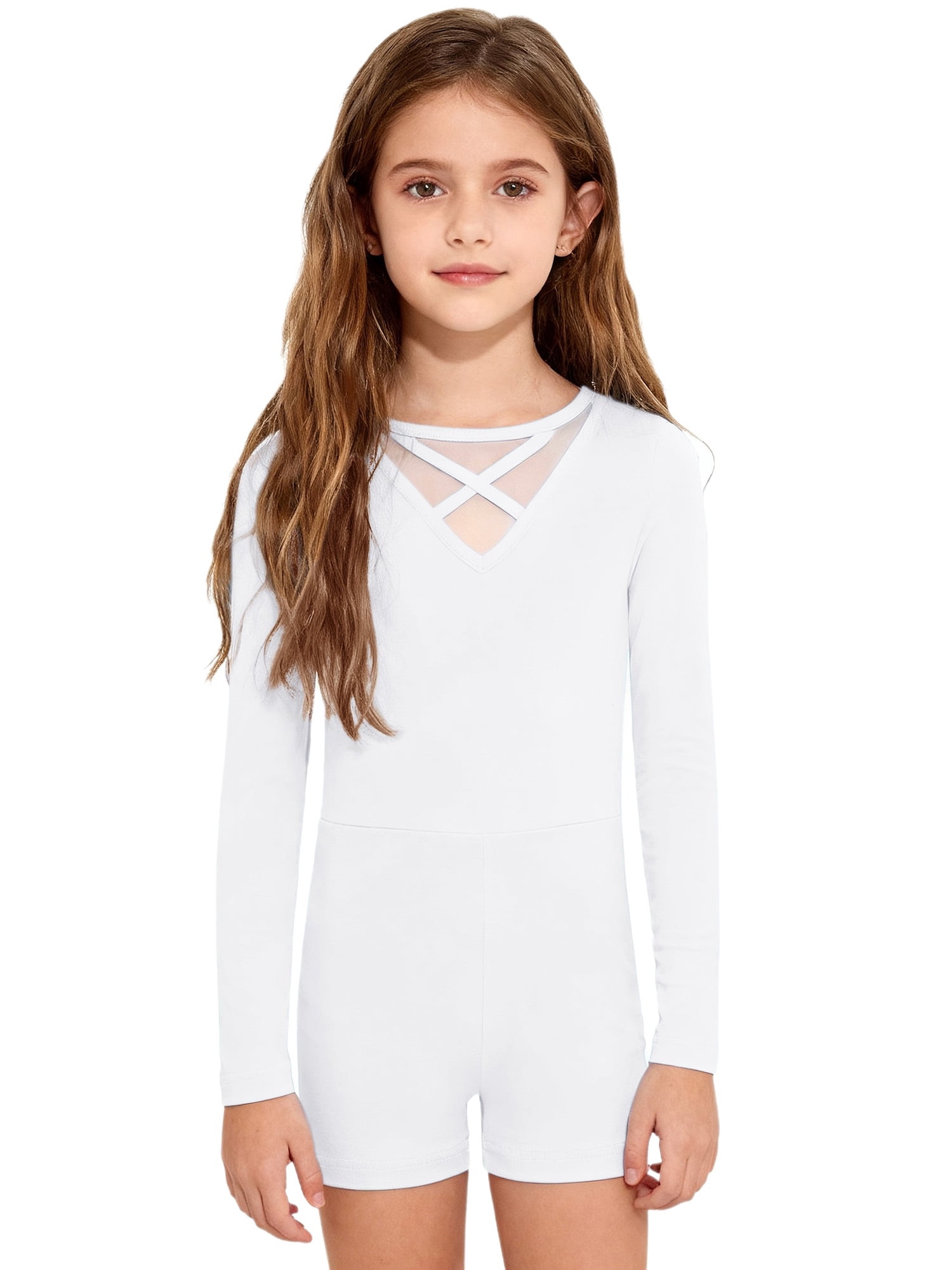 TSSOE Ballet Dance Unitards for Girls Stretch Gymnastics Bodysuit Long ...