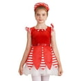 thumbnail image 1 of TSSOE Big Girls Mrs Santa Xmas Dress Stripes Print Princess Tutu Dress Xmas Christmas Party Outfits with Hat Red 4, 1 of 7