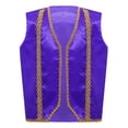 thumbnail image 1 of TSSOE Boys Arabian Prince Vest Open Front Medieval Waistcoat for Carnival Party Dress Up Purple 8, 1 of 7