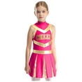 thumbnail image 1 of TSSOE Cheer Leader Costumes for Girls Sleeveless Cheer Letter Print Uniform Dance Dress for Party Clothes Hot Pink 14, 1 of 5