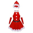 thumbnail image 1 of TSSOE Christmas Santa Claus Dress for Girls Sleeveless Velevet Tutu with Arm Sleeve Hats Clothes Set Red 6, 1 of 7