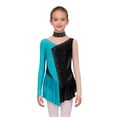 thumbnail image 1 of TSSOE Figure Ice Skating Dress for Girls Long Sleeve Skirted Leotard Sparkly Ballet Dance Dress for Performance Light Blue 16, 1 of 5