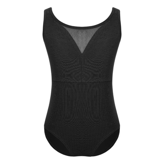 TSSOE Girls Basic Cotton Leotard Gymnastics Ballet Dance Unitard Workout Gym Yoga Bodysuit Dancewear Black 140
