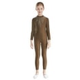 thumbnail image 1 of TSSOE Girls Full Body Unitard Gymnastics Dance Jumpsuit Tank Ballet Leotard Catsuit Full Length Bodysuit Brown 6, 1 of 5