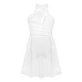 thumbnail image 1 of TSSOE Girls Halter Cutout Back Gymnastics Leotard Wrap Chiffon Skirts for Ballet/Lyrical Dance/Ice Ivory 16, 1 of 7