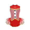 thumbnail image 1 of TSSOE Girls Sequins Strips Ballet Leotard Dress Tulle Skirted Bodysuit Latin Jazz Dance Costume Dancewear Red 8, 1 of 5