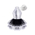 thumbnail image 1 of TSSOE Girls Sleeveless Ballet Tutu Dress Sparkly Sequins Jazz Latin Dance Ballroom Performance Dress and Hat Silver 8, 1 of 5