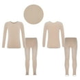 thumbnail image 1 of TSSOE Girls Thermal Underwear Set for Kids Long Johns Set Base Layer Long Sleeve Top with Pantyhose Type A Nude M, 1 of 8