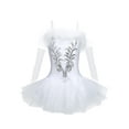 thumbnail image 1 of TSSOE Kid's Girls Sequins Fairy Ballerina Dance Costume Stage Performing Ballet Tutu Dress with Gloves Hair Clip Set White 12, 1 of 6