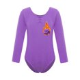 thumbnail image 1 of TSSOE Kids Ballet Dance Leotard Fleece Lined Bodysuit Girls Gymnastics Unitard Undergarment Warm Up Purple 120, 1 of 7