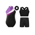 thumbnail image 1 of TSSOE Kids Ballet Dance Outfits Teen Rhythmic Gymnastic Leotard with Shorts Girls Yoga Acrobatics Bodysuit Purple 14, 1 of 7