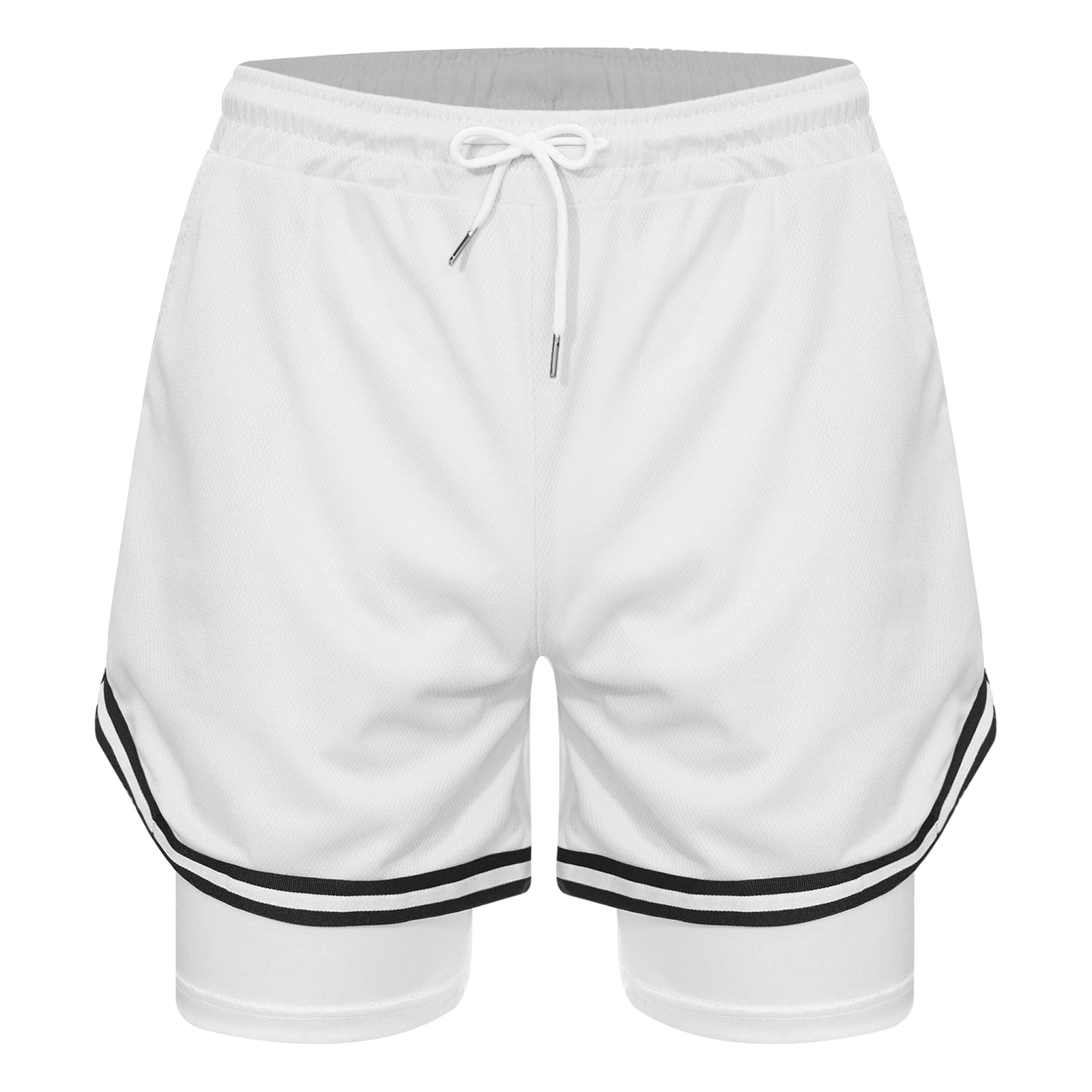 TSSOE Kids Boys Athletic Workout Shorts Double Layer Swim Trunks