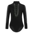 thumbnail image 1 of TSSOE Kids Boys Glittery Rhinestone Gymnastic Dance Leotard Long Sleeve Athletic Ballet Dance Skating Dancewear Black 8, 1 of 5
