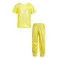 thumbnail image 1 of TSSOE Kids Boys Hip Hop Jazz Dance Outfits Girls Sequins Dance Tops with Pants 2 Pieces Disco Party Gold 160, 1 of 5
