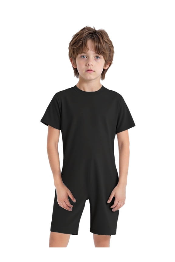 Kids Boys Solid Color Leotard Unisex Ballet Dance Training Basic Leotard Special Needs Adaptive Clothing Black 12