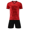 thumbnail image 1 of TSSOE Kids Boys Sport Outfit Soccer Jersey Quick Dry Shirts with Athletic Shorts Booty Shorts Red Type A XS, 1 of 5