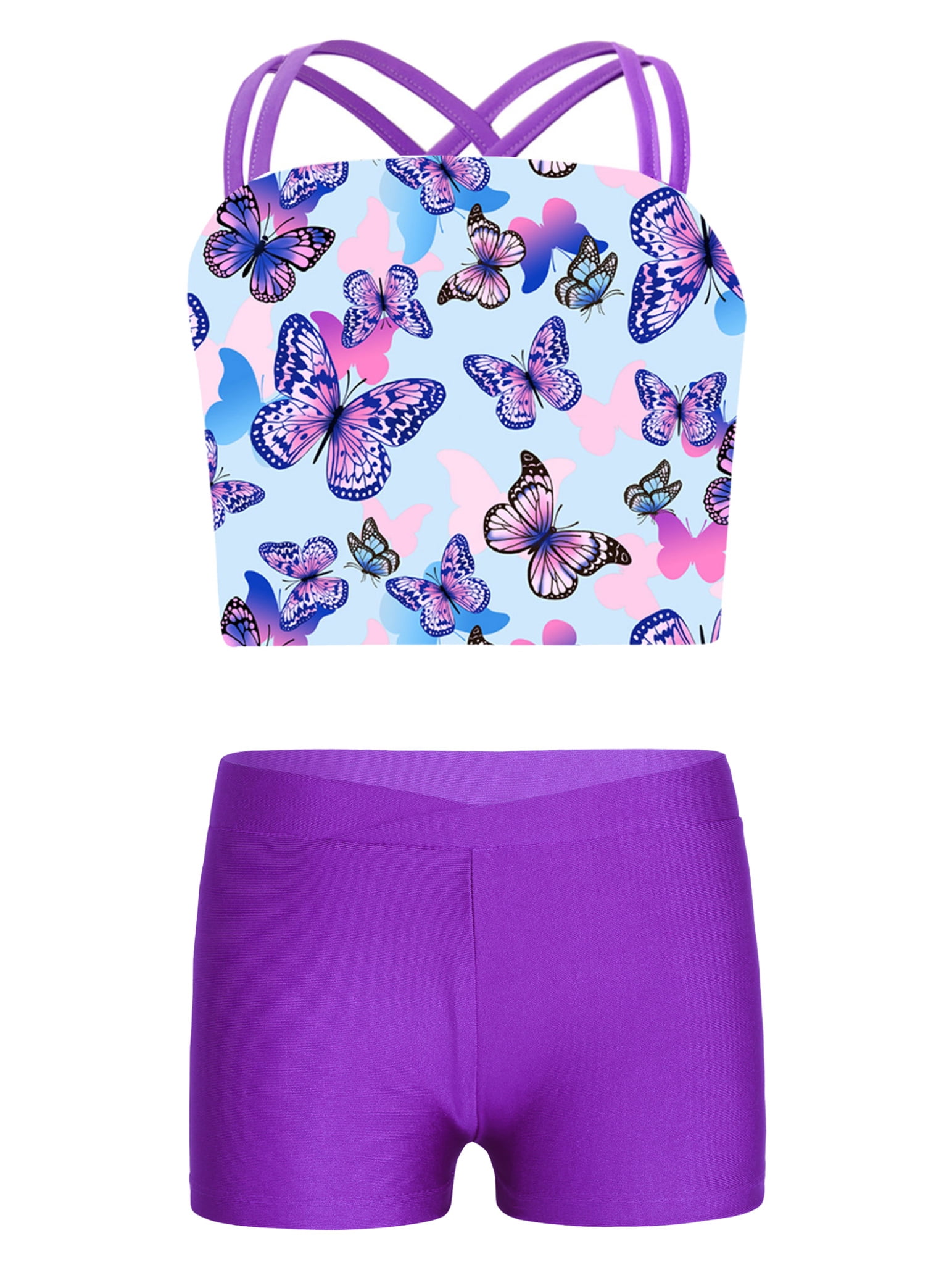 Kids Girls Wednesday Movie Print Swimsuits - 1 & 2 Piece Bathing Suits For Beach & Pool Ages 3-9