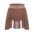 thumbnail image 1 of TSSOE Kids Girls Ballet Chiffon Wrap Skirt Pull-On Skirt Ruched Irregular Dance Skirt Performance Dancewear Dusty Pink 6, 1 of 3