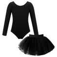 thumbnail image 1 of TSSOE Kids Girls Ballet Dance Gymnastics Leotard Bodysuit with Mesh Tutu Skirts Set Dancing Costume Black 8, 1 of 7