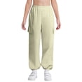 thumbnail image 1 of TSSOE Kids Girls Boys Cargo Trousers Hip Hop Dance Pants Joggers Athletic Sweatpants Jogging Bottoms Overalls Beige 13-14, 1 of 5