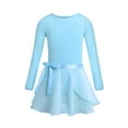 thumbnail image 1 of TSSOE Girls Kids Cotton Long Sleeves Ballet Dance Gymnastics Leotard with Chiffon Tied Skirt Outfit Set for Gymnastic Sky Blue, 1 of 7