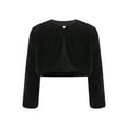 thumbnail image 1 of TSSOE Kids Girls Faux Fur Dress Coat Flower Girl Bolero Shrug Sweater Jacket Princess Cape Winter Party Outerwear Black 2-3, 1 of 7