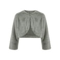 thumbnail image 1 of TSSOE Kids Girls Faux Fur Dress Coat Flower Girl Bolero Shrug Sweater Jacket Princess Cape Winter Party Outerwear Gray 2-3, 1 of 5