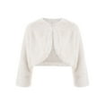 thumbnail image 1 of TSSOE Kids Girls Faux Fur Dress Coat Flower Girl Bolero Shrug Sweater Jacket Princess Cape Winter Party Outerwear White 7-9, 1 of 5