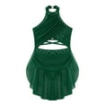 thumbnail image 1 of TSSOE Kids Girls Figure Skating Dress Cutout Strappy Back Rhinestones Skirted Leotard Ballet Lyrical Green 12, 1 of 7