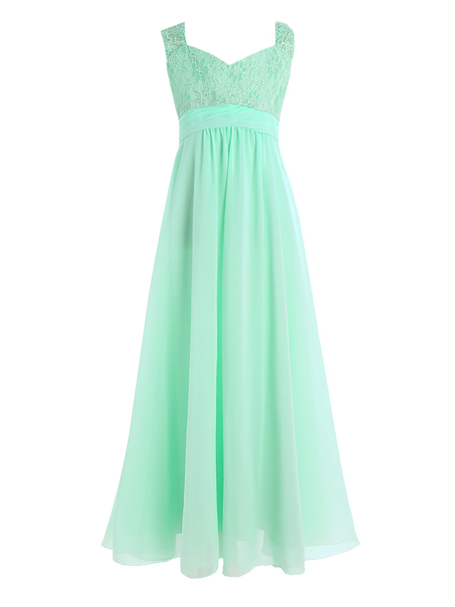 BluNight Cold Shoulder Chiffon Flower Girl Dress With Rhinestone Belt - Hi-Low Hem, Tie Back (Sizes 4-16) 7 thumbnail image