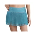 thumbnail image 1 of TSSOE Kids Girls Fringe Dance Skirt Shiny Rhinestone Mini Layered Tassel Latin Ballroom Tango Salsa Skirt Blue Green 10, 1 of 5