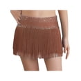 thumbnail image 1 of TSSOE Kids Girls Fringe Dance Skirt Shiny Rhinestone Mini Layered Tassel Latin Ballroom Tango Salsa Skirt Dusty Pink 10, 1 of 5