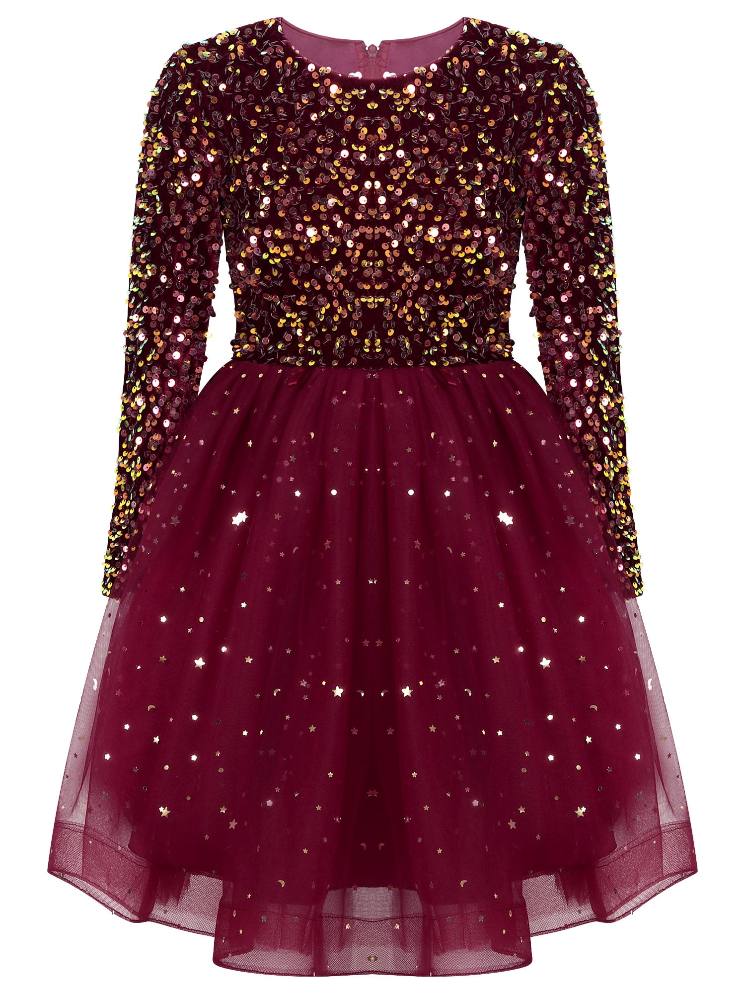 TSSOE Kids Girls Glitter Long Sleeve Velvet Princess Dress Sequins A-Line Tulle Dress Christmas Red 160 - Walmart.com TSSOE Kids Girls Glitter Long Sleeve Velvet Princess Dress Sequins A-Line Tulle Dress Christmas Red 160 - Walmart.com
