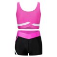 thumbnail image 1 of TSSOE Kids Girls Gymnastics Outfit Tracksuit Training Tank Tops Dance Bra and Yoga Shorts Ballet Hot Pink 8, 1 of 7