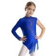 thumbnail image 1 of TSSOE Kids Girls Latin Jazz Fringed Leotard Dress Lyrical Dance Clothes Modern Ballroom Dancewear Tassel Bodysuit Blue 6, 1 of 5