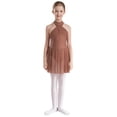 thumbnail image 1 of TSSOE Kids Girls Lyrical Modern Dance Dress Sleeveless Backless Leotard Dress Performance Costume Dusty Pink 12, 1 of 7