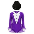 thumbnail image 1 of TSSOE Kids Girls Magician Outfit Long Sleeve Sequin Bodysuit Tulle Skirted Dress Jazz Dance Outfit With Hat Purple 8, 1 of 7
