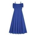 thumbnail image 1 of TSSOE Kids Girls Off Shoulder Junior Bridesmaid Dresses for Wedding 3D Applique Flower Girl Dress Blue 16, 1 of 4