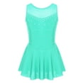 thumbnail image 1 of TSSOE Kids Girls Rhinestone Ballet Figure Ice Roller Skating Dance Dress Gymnastic Skirted Leotard Dancewear Mint Green 14, 1 of 7