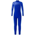 thumbnail image 1 of TSSOE Kids Girls Rhinestone Long Sleeve Figure Ice Skating Jumpsuit Full Body Unitard One Piece Bodysuit Dancewear Royal Blue 14, 1 of 7
