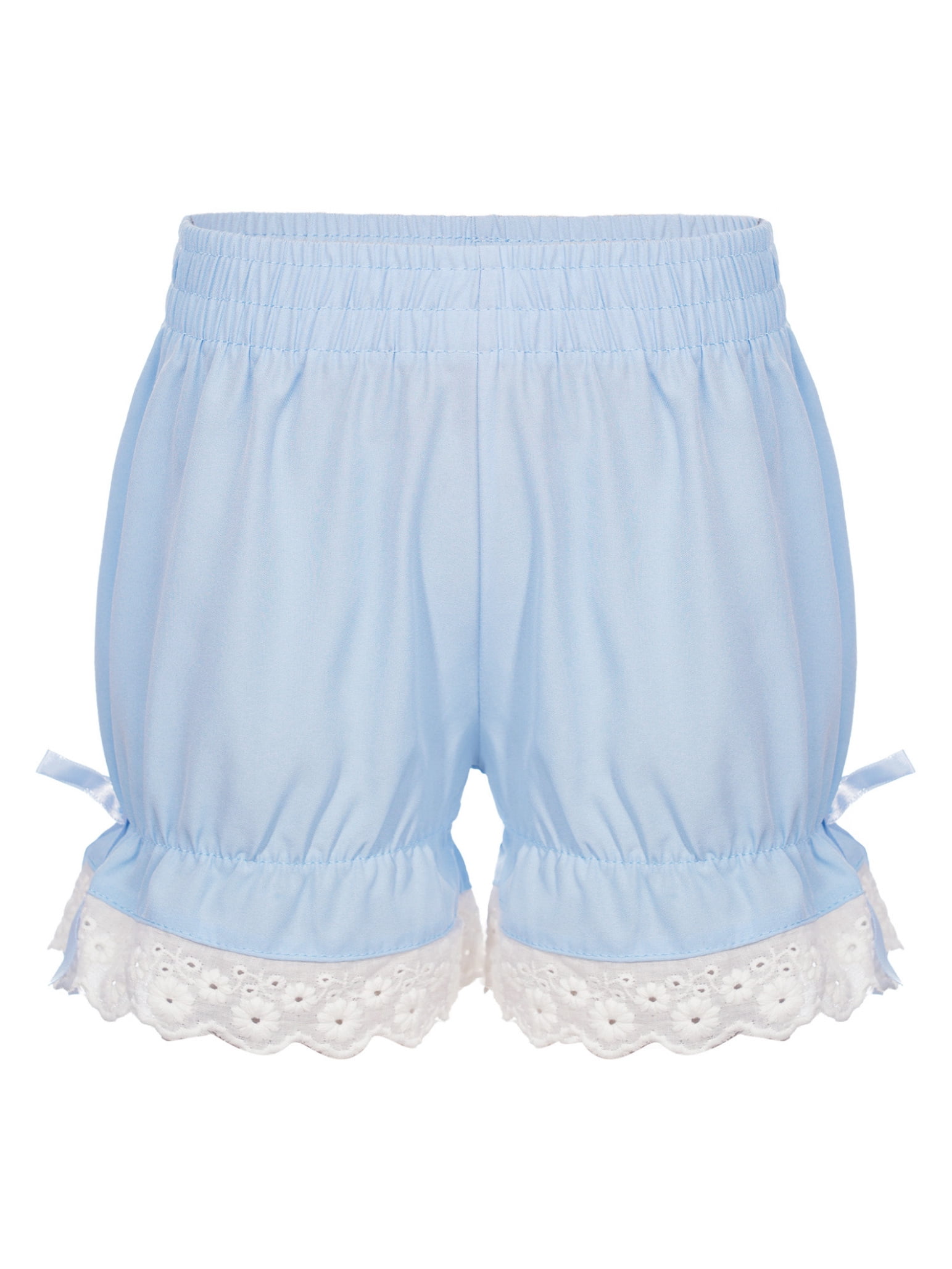 TSSOE Kids Girls Ruffled Bloomers Shorts Cotton Lace Up Safety Short ...