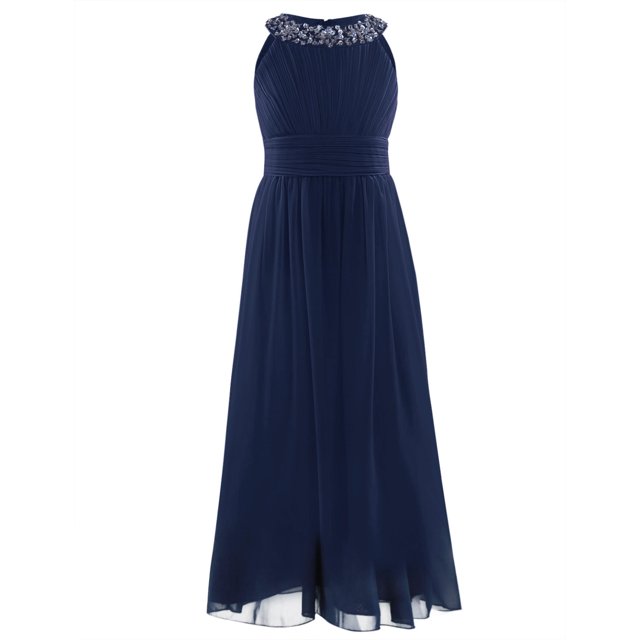 TSSOE Kids Girls Sequins Sleeveless Chiffon Princess Maix Dress Junior