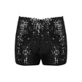 thumbnail image 1 of TSSOE Kids Girls Shiny Sequins Dance Shorts Elastic Waistband Jazz Hip Hop Performance Activewear Black 110-120/11, 1 of 7