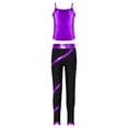 thumbnail image 1 of TSSOE Kids Girls Sleeveless Metallic Tank Top with Leggings Set 2 Piece Summer Outfit Gym Yoga Dance Purple 12, 1 of 6