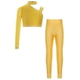 thumbnail image 1 of TSSOE Kids Girls Sparkly Rhinestone Jazz Latin Hip Hop Ballet Dance Crop Tops with Leggings Pants Set Yellow 16, 1 of 3
