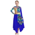 thumbnail image 1 of TSSOE Kids Girls Worship Praise Dance Dress Long Sleeve Irregular Tunic Liturgical Church Robe Performance Dancewear Blue 10, 1 of 6