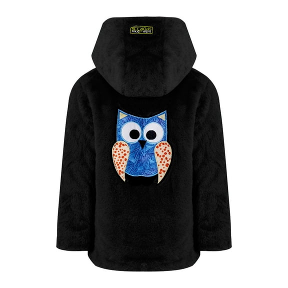 TSSOE Little Big Girls Autumn Winter Warm Coat Clothes Hooded Faux Fur Fleece Jacket Cotton Thick Outwear Casual Wear Black 10