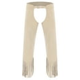 thumbnail image 1 of TSSOE Men's Western Cowboy Long Pants Vintage Tassel Buckles Overpants Festival theme Party Clothes Beige 3XL, 1 of 3