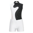thumbnail image 1 of TSSOE Sleeveless Gymnastics Leotards for Girls Sparkly Dance Biketards Unitard with Shorts Practice Outfits Black&White 6, 1 of 7